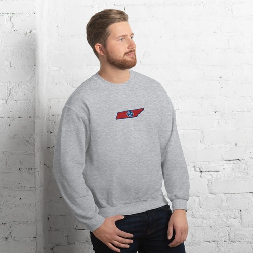 Tennessee State Shaped Flag Embroidered Unisex Sweatshirt - Picture 81 of 108