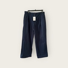 Free Assembly High Rise Wide Leg Chino Pants Womens Size 16 Navy Blue 0938