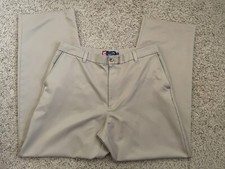 CHAPS Khaki Tan Relaxed Fit Wide Leg Men’s Workwear Dress Pants Size 36x32