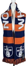 NWT Wheaton College 65” Double Sided Scarf Orange/Blue