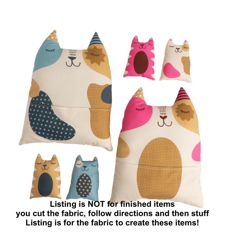 MODA Cut and Sew Cat Plushies 100% cotton fabric item 20942 11P - Learn to sew