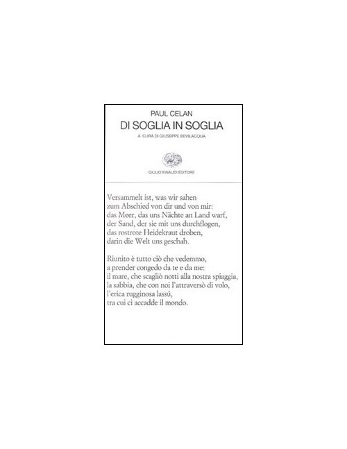 Libri Paul Celan - Di Soglia In Soglia