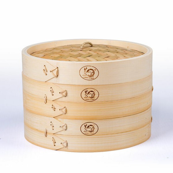 Bamboo Steamer 8 Inch Set 2 Dim Sum Basket Rice Cooker Authentic