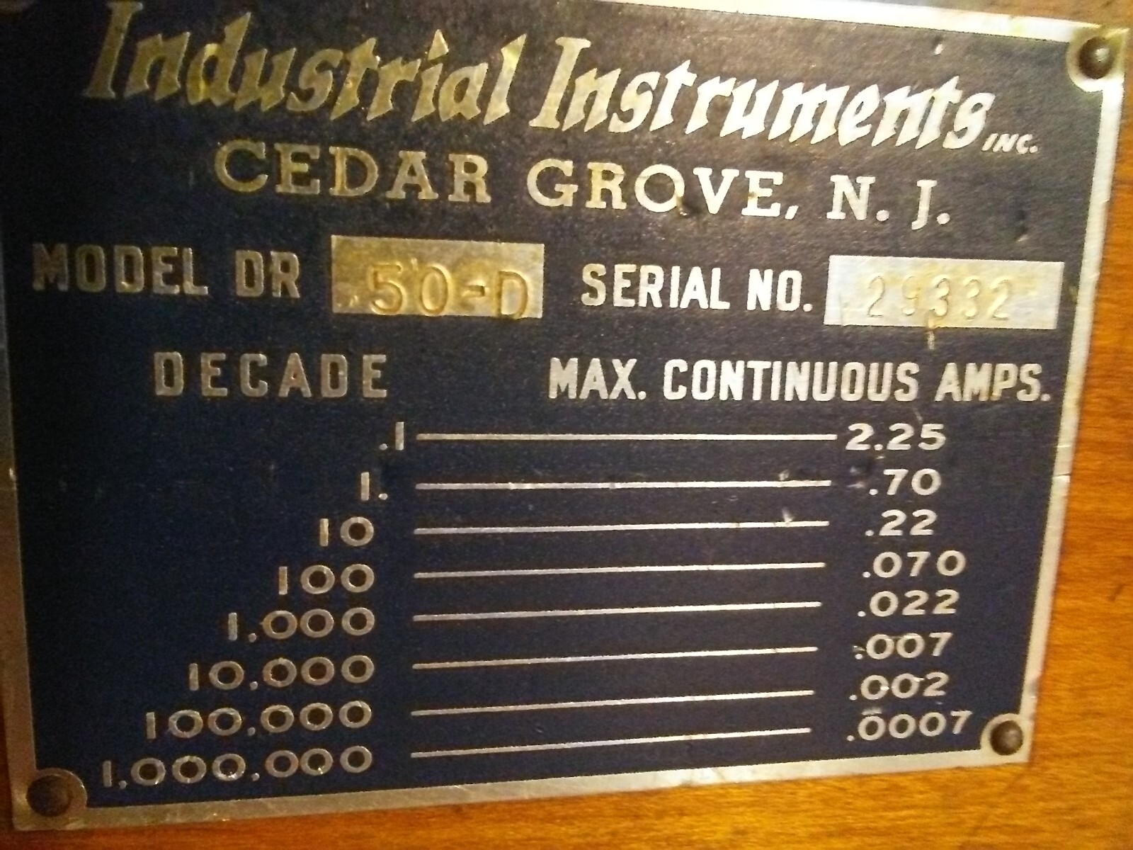 Beckman/Industrial Instruments DR-50D Decade Resistance Box w/Manual Tested OK