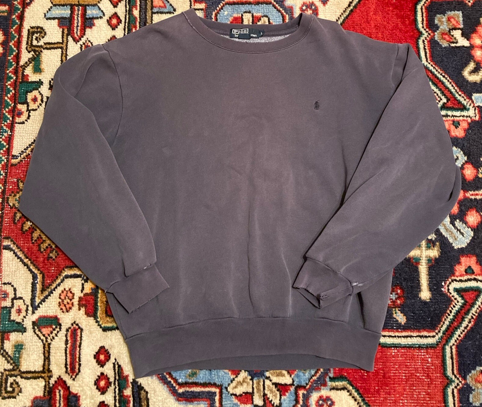 Polo Ralph Lauren girocollo vintage anni 90 uomo grande blu navy pony