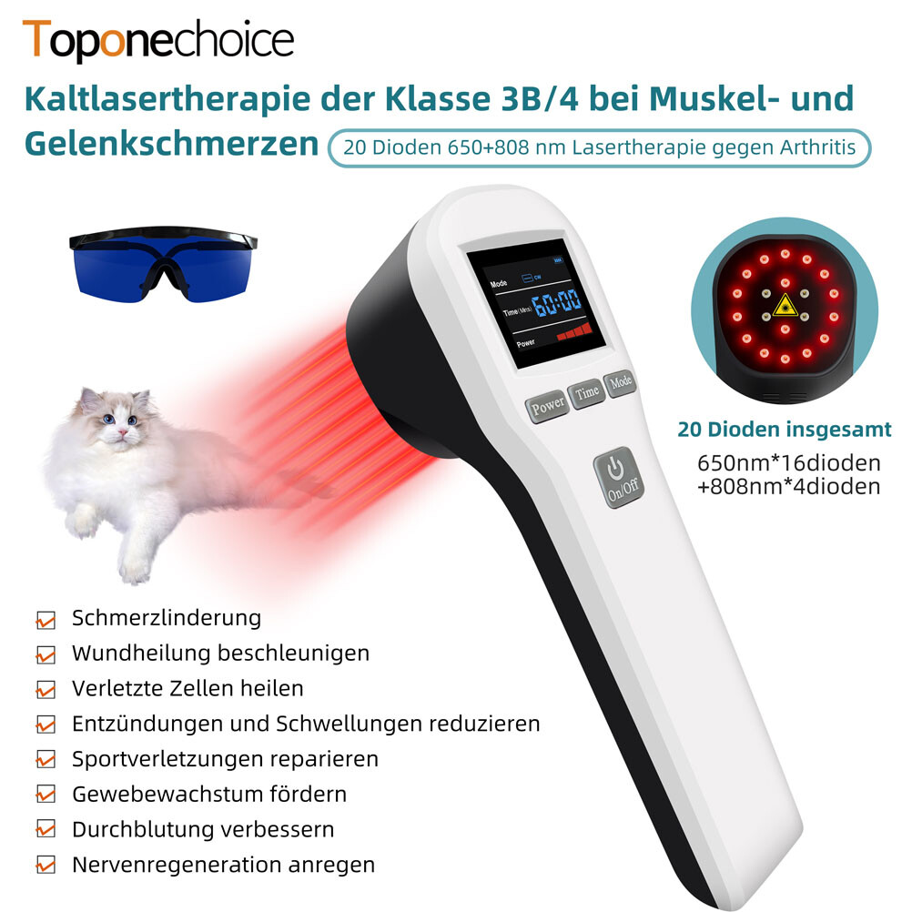 Schmerzlinderung Soft Laser Therapie Gerät für Haustier Katze Hund Infrarotlicht