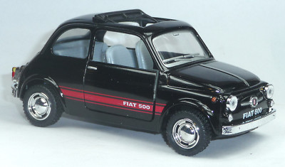 FIAT 500 nuova Modellauto Spritzguss ca. 12cm = 1:24 in schwarz / offen KINSMART
