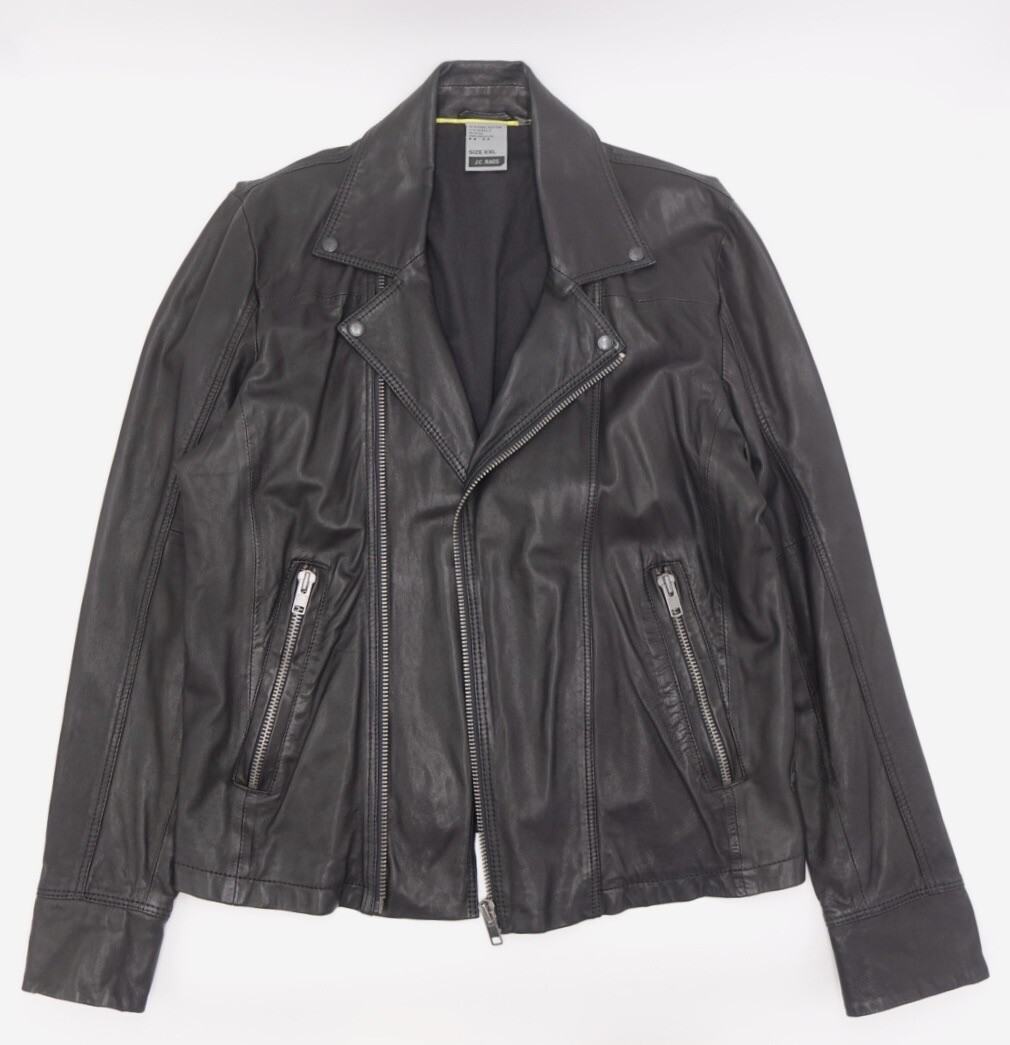 J.C. Rags Motorcycle Style Leather Jacket Men's XXL Black J.C. Rags Motorcycle Style Leather Jacket Men's XXL Black