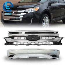 For 2011-2014 Ford Edge Chrome Black Front Upper Grille Mounting & Trim Molding