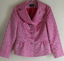 Etcetera -sz 6 Pink Fantasy Polished Fantastic Brocade Very Rich Blazer Jacket