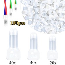 100 Pcs Closed End Crimp Terminals Electric Wire Caps Reusable Connectors Safe