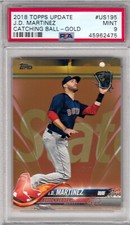 2018 Topps Update J.D. Martinez Catching Ball Gold Red Sox #195 PSA 9 pop 1