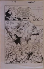 JAVIER SALTARES CHRIS IVY original art, RUNE #7 pgs 15-16, Double Splash, Battle