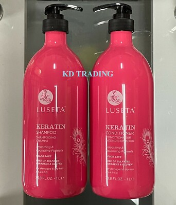 (2-Pk) LUSETA~ KERATIN SHAMPOO + CONDITIONER Strengthen Nourish Damaged Dry Hair