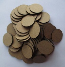 25mm / 1 inch MDF discs - Scrap book, craft, circles, D&D Warhammer, LOTR