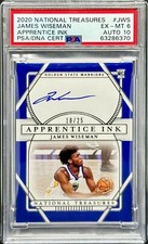 2020 Panini National Treasures James Wiseman Apprentice Ink Auto RC /25 PSA 6/10