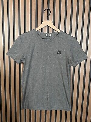 Acne Studios T Shirt XS / Small Gray Square Happy Face Patch Acne Studios T Shirt XS / Small Gray Square Happy Face Patch