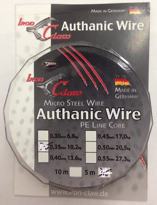AUTHANIC WIRE   IRON CLAW / Sänger Länge: je Spule 10m geflochtenes Stahlvorfach