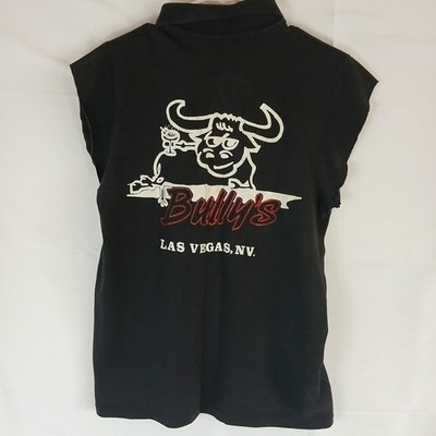 Vintage Stedman Bullys Las Vegas NV Sleeveless Polo Shirt Black Mens Small USA