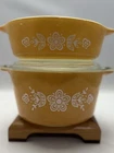 PYREX  Butterfly Gold Oven Safe 2 dishes 1 lid