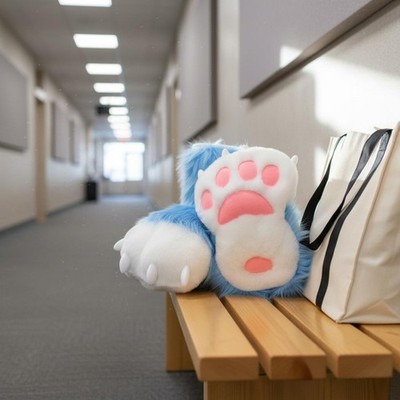 Fursuit Pfotenhandschuhe flauschig Plüschtierpfoten handgemacht für Messe,