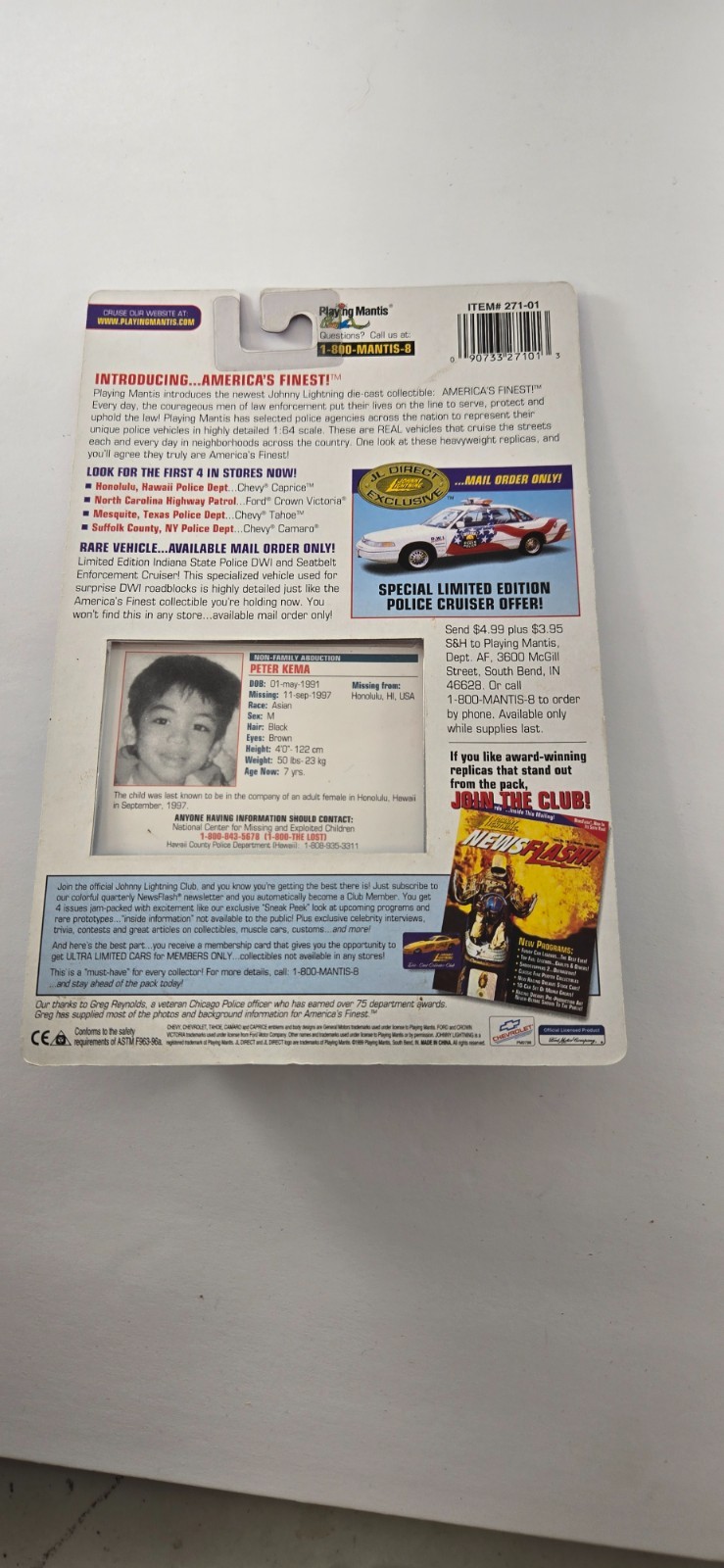 Johnny Lightning America's Finest Chevy Caprice Honolulu HI Police Dept.