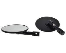 SHIN YO Superbike Handlebar End Mirrors Pair Round Black Folding Adjustable Kit
