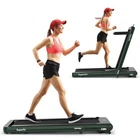 2 in 1 Folding Treadmill  4.75HP Running Machine w/ APP & Remote Control Green