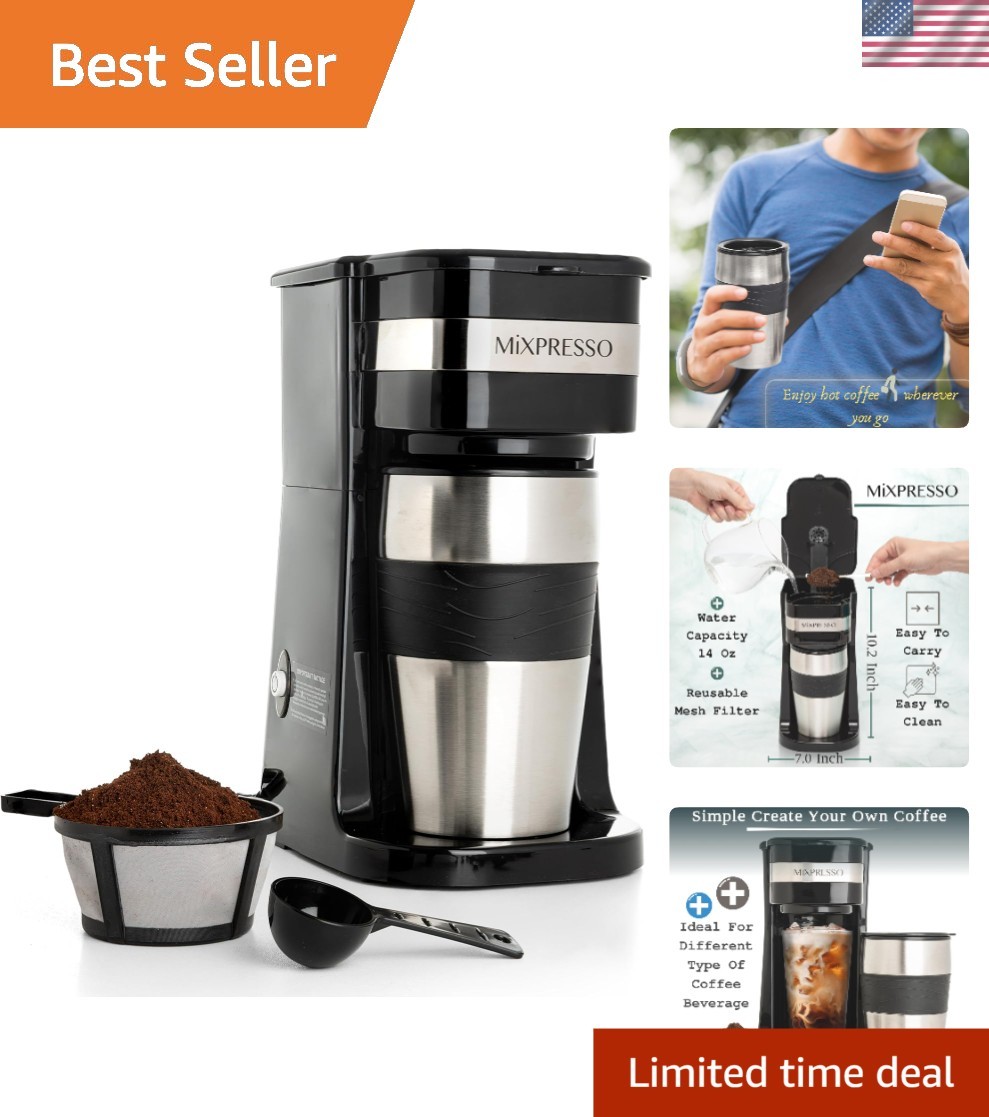 For Ground Coffee - Includes Travel Mug And Auto Shut Off