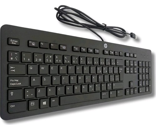 HP Slim Keyboard KBAR211 UK QWERTY Layout Wired USB Desktop PC Computer ...