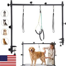 H-Shape Dog Grooming Arm Pet Supplies Grooming Table Arm with 3 Noose and Clamp