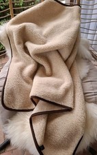 Wolldecke Schafwolldecke Wohndecke 135/100 Merino Schurwolle 100% WOOLMARK beige