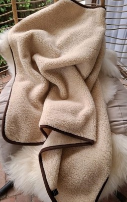 Wolldecke Schafwolldecke Wohndecke 135/100 Merino Schurwolle 100% WOOLMARK beige