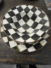 Mackenzie-Childs Courtly Check 4 Complete Place Settings, New Condition 