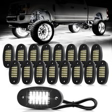 16 Pods White Rock Lights 6000K Pure White 36 LEDs SMD Chips Super Bright Neo...