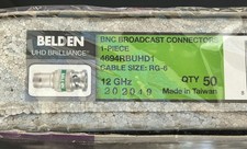 Belden 50pack BNC 1-Piece Design Broadcast Connectors 12GHz, 44 pcs