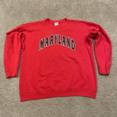 Vintage Maryland Terrapins Sweatshirt Mens XL Red Heavyweight Crew Fleece 90s