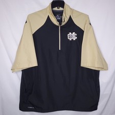 Nike Storm Fit Windbreaker Jacket Mens 3XL Black, Gold 1/4 Zip Bulldog