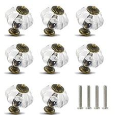 Pumpkin Knobs Pack Ceramic Cabinet Knobs Vintage Drawer 1-3/8 Inch 12 Clear