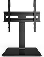 Universal tabletop tv stand base height adjustable tempered glass mount