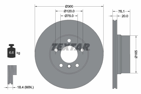 2Er-Set 2Er Set Bremsscheibe Textar 92199503 BMW 34216778051 BMW 34216855005-image