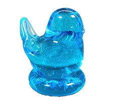 1990 Leo Ward Bluebird of Happiness Vintage Figurine Blue Glass Signed  Dated