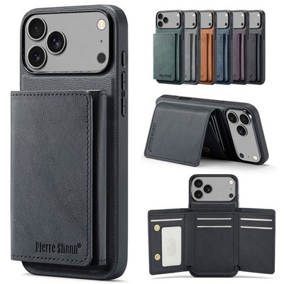 Magnetic PU Leather Card Wallet Case Cover for iPhone 17 16 15 14 13 12 Pro Max