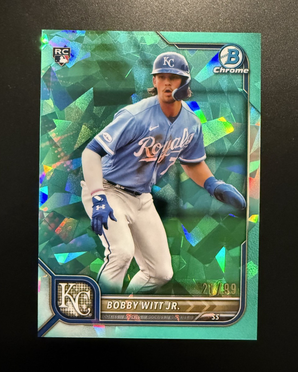 2022 Bowman Chrome Sapphire Bobby Witt Jr. Aqua /99 Kansas City Royals #77