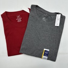 George Men  s Large Crew Neck Moisture Wicking T-Shirts Lot Of 2, - Gray, Red 39 