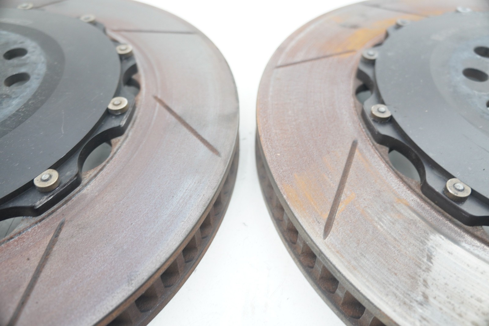Set Rear Left Right Disc Brake Rotor Slotted GiroDisc Race Ferrari 458 Challenge
