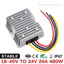 DC Boost Buck Converter 18-40V to 24V 20A Voltage Regulator Stabilizer Car Boat