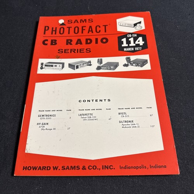 #ad SAMS Photofact CB Radio Series Manual CB 114 March 1977 $5.99