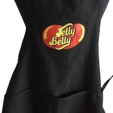 Jelly Belly Unisex One Size Graphic Print Apron Solid Black Pockets Made in USA