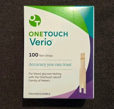 1 x One touch Verio 100ct Strips. Exp-12/31/26